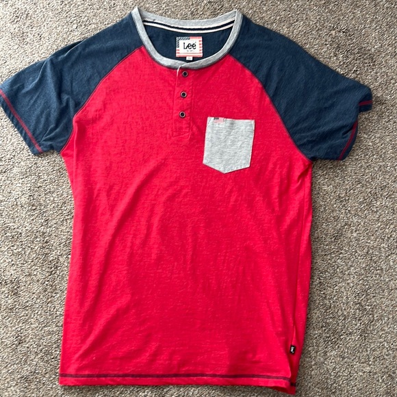 NWOT Lee Baseball Henley USA size Large - Picture 1 of 9